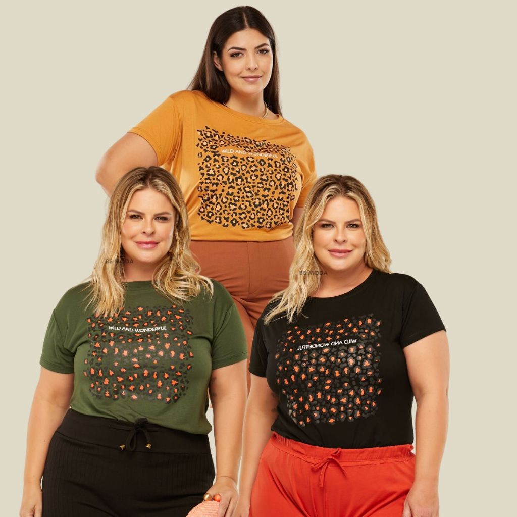 T-shirt Feminina Blusa Plus Size Moda Blogueira