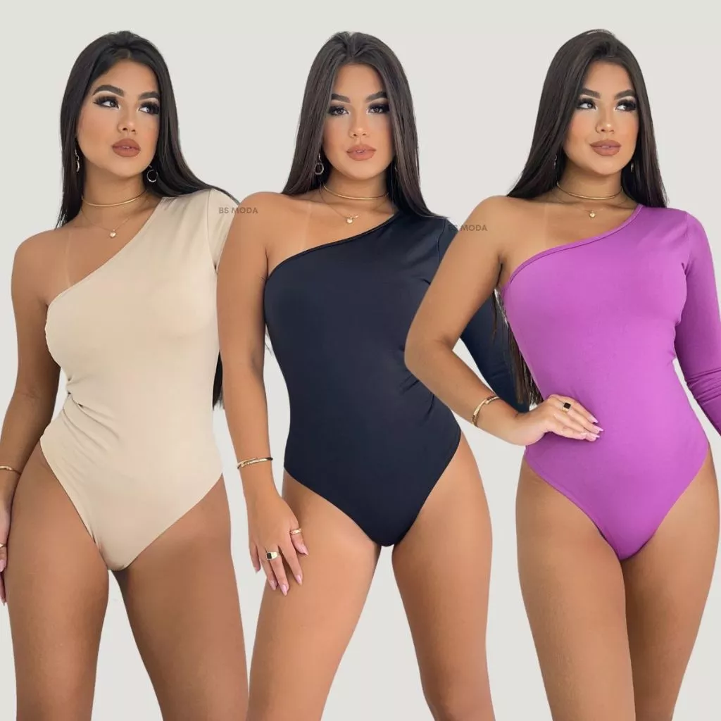 Body Feminino Manga Única Suplex Com Bojo - Preto, Fucsia, Nude — imagem 1