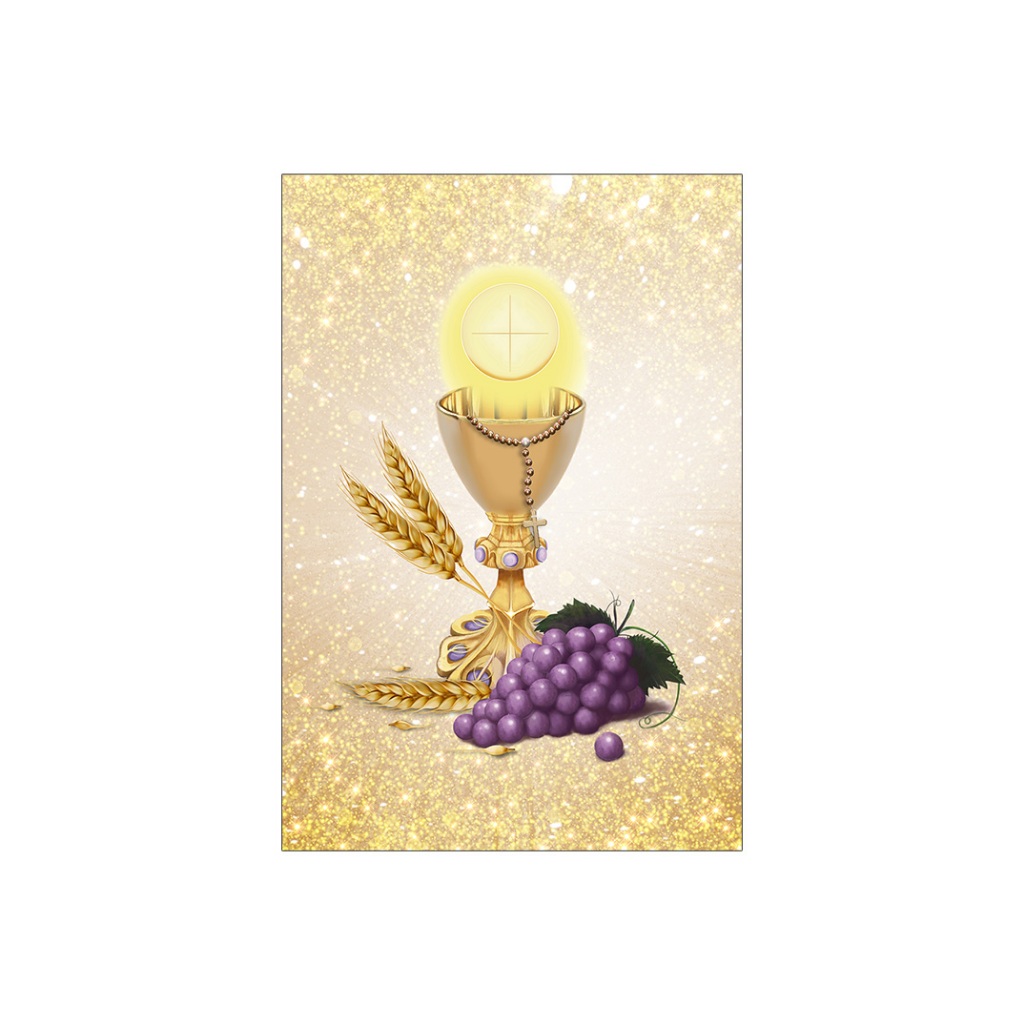 Painel De Festa Vertical 1,50 x 2,20 - Primeira Eucaristia Comunhão Bege 016 em Oferta na Shopee