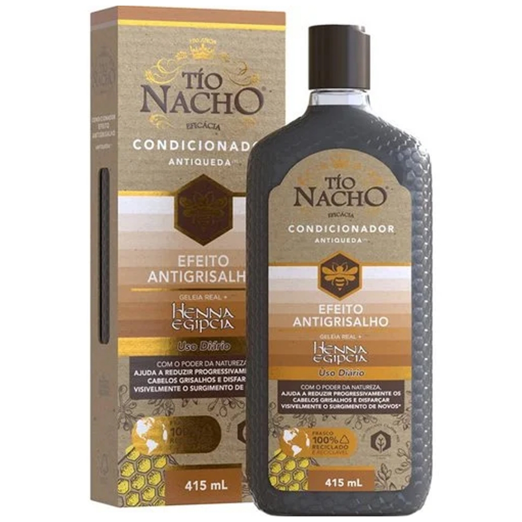 Condicionador Antiqueda Efeito Antigrisalho Tio Nacho 415ml em Oferta na Shopee