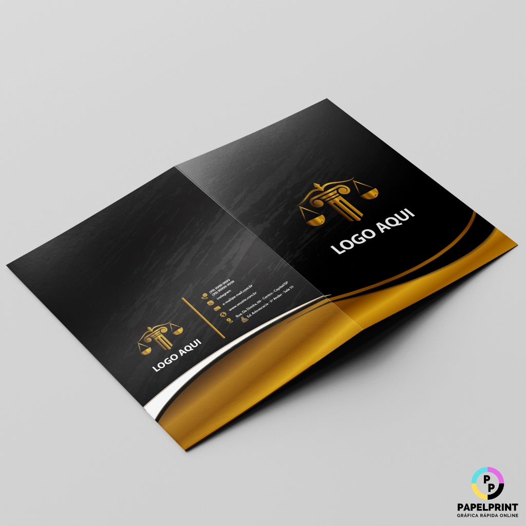 Pastas Personizadas com Logo Fosco ou Brilho - 10 Unid.