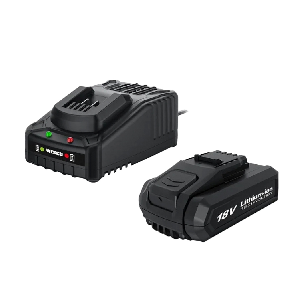 Kit com 1 Bateria 18v e Carregador Wesco 18v 2.0Ah WS1105 para Parafusadeira Wesco 18V