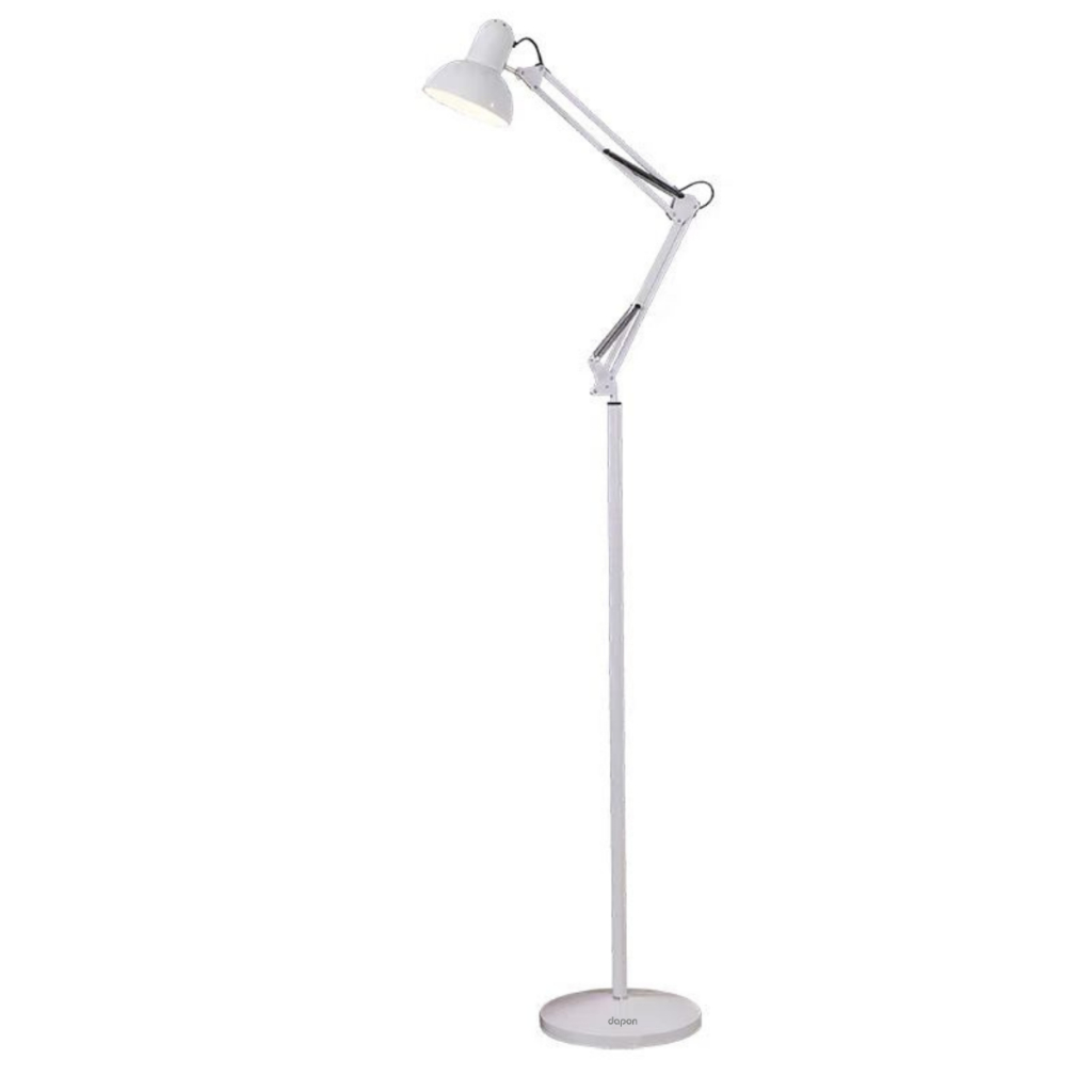 Luminária De Piso Dapon AT-930 Abajur Articulada Pedestal De Chão - Branca em Oferta na Shopee