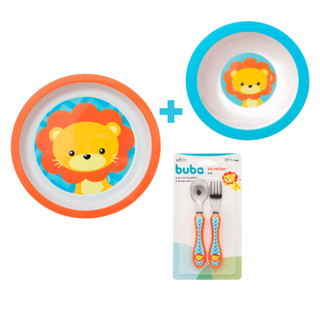 Kit Refeição Buba Prato Bebê Bowl Talher Infantil Inox Kit Introdução Alimentar Bebê Buba em Oferta na Shopee
