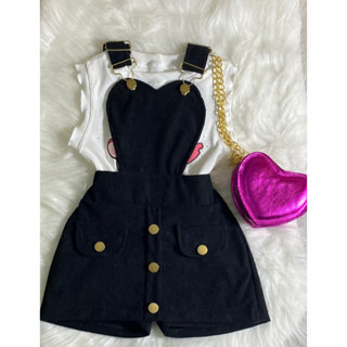 Jardineira Infantil Menina Veludo Cotelê Bloguerinha Verão Moda Fashion Saia Short em Oferta na Shopee