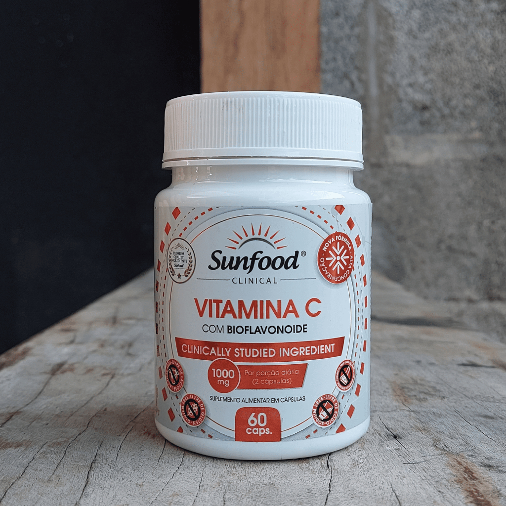 Vitamina C 1000mg 60 Cápsulas com Bioflavonoide Vitamina Suplemento Alimentar- Sunfood