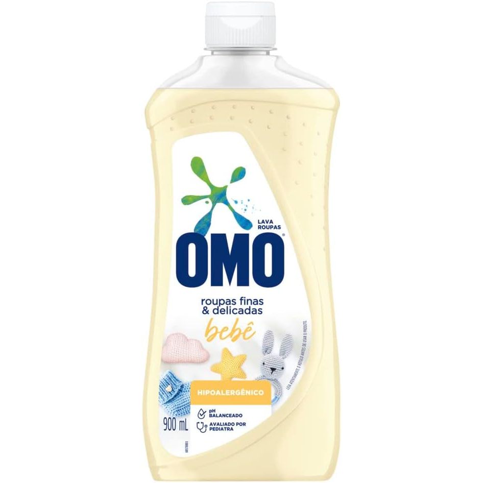 Lava Roupa Liquido Omo Bebê Roupas Finas e Delicadas Bebê 900ml — R$ 34,90 em Shopee
