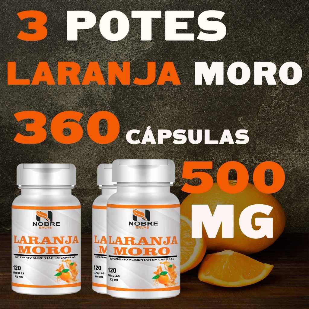 Extrato de Laranja Moro 100% ORIGINAL 120 cápsulas 500 mg