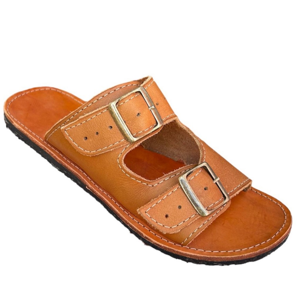 Sandália Papete Birken Unissex Couro Legitimo Ajuste em Fivelas Artesanal Conforto Durabilidade