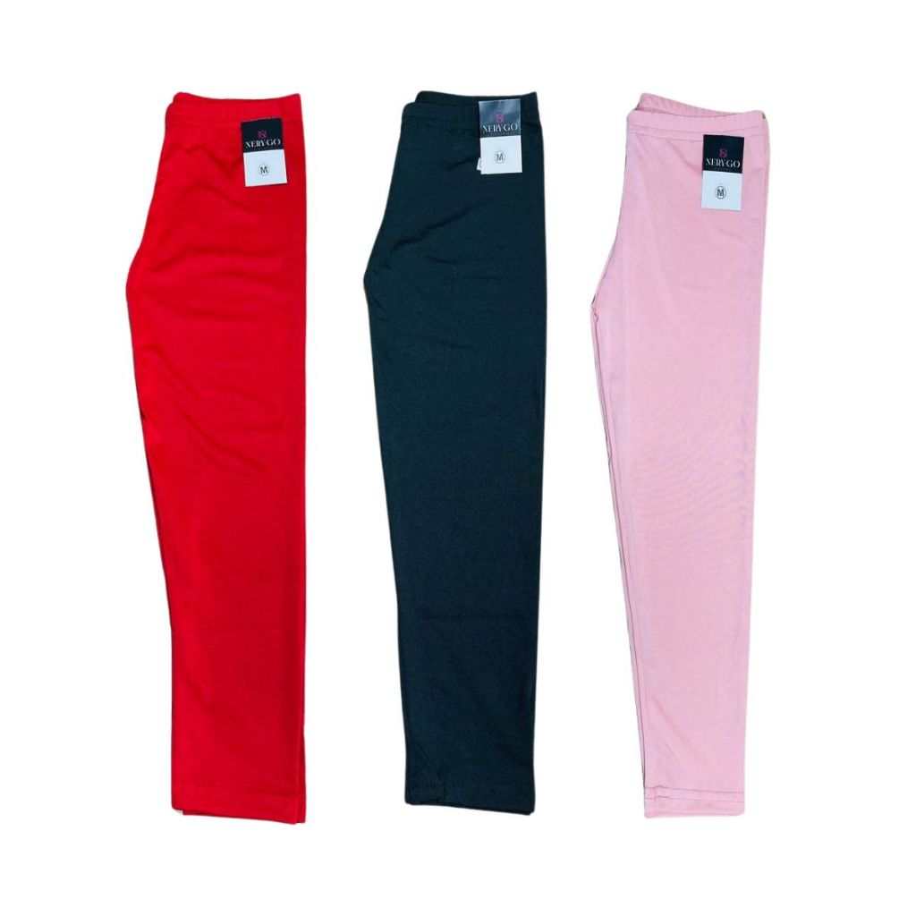 Kit Calça Legging Leg Infantil Menina Lisa Básica em Oferta na Shopee