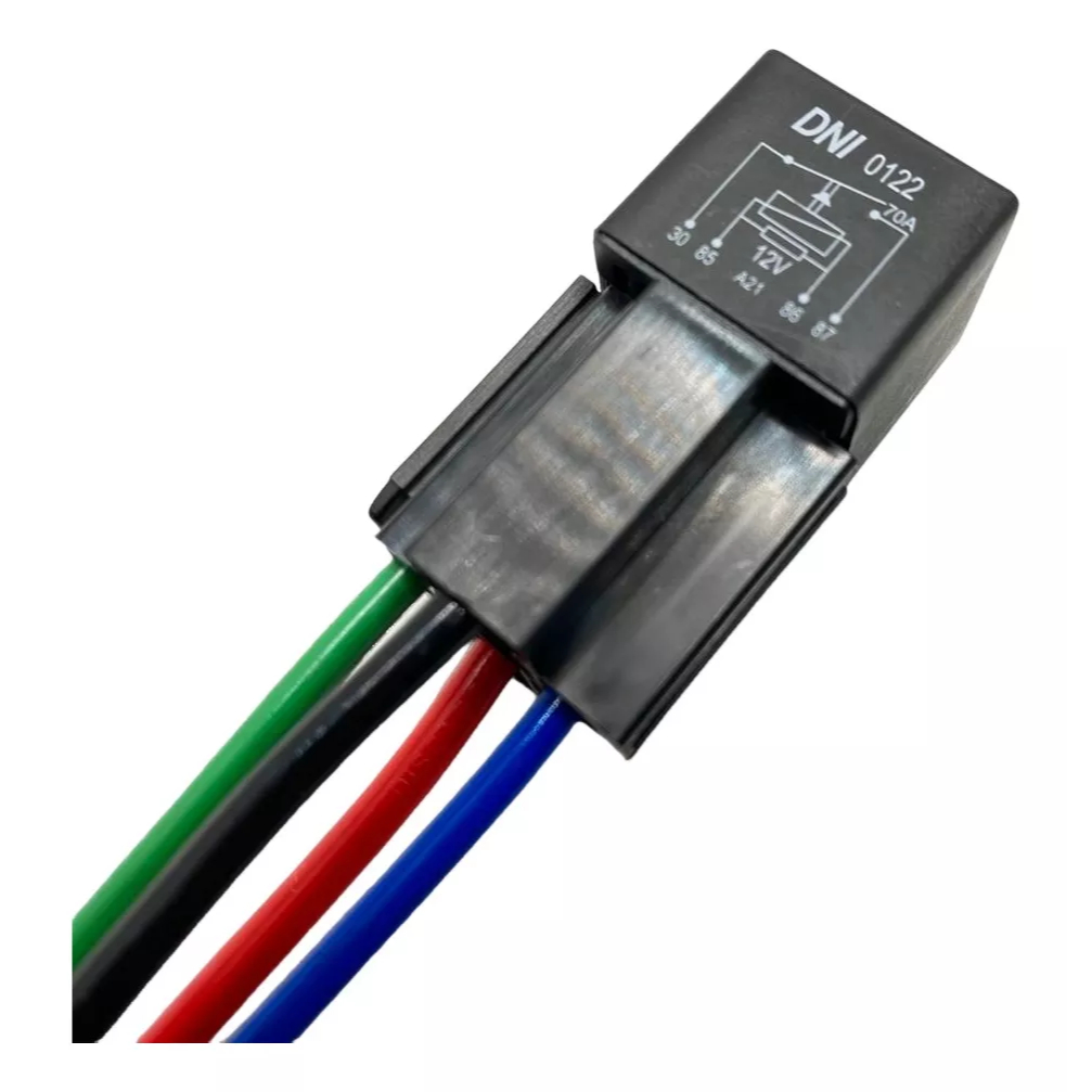 01 Relé Auxiliar 70a 12v + 01 Soquete Relé 70a 4 Vias