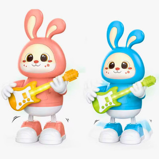 Brinquedo Coelho Guitarrista com Luz e Som Coelhinho Toca Guitarra Dança Super Divertido!