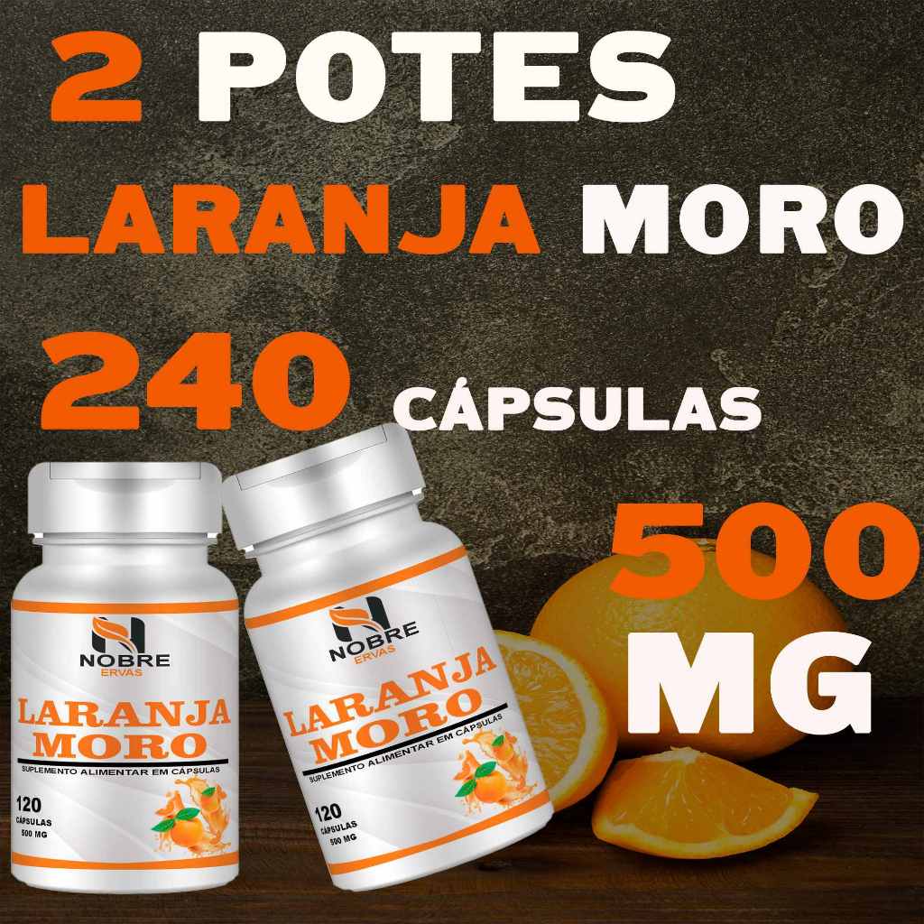 Extrato de Laranja Moro 120 cápsulas 500 mg 100% Original