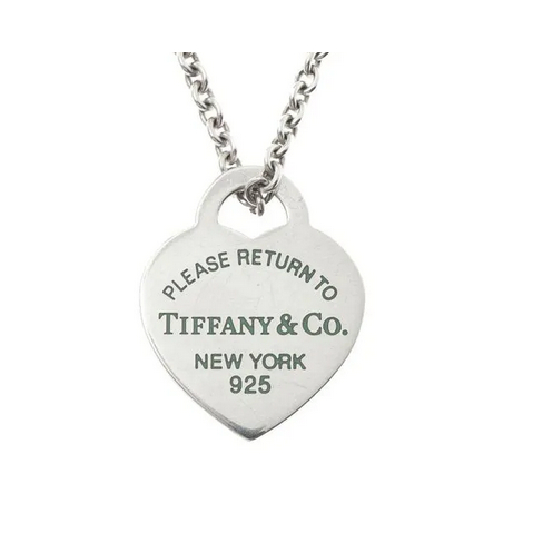 Colar de prata 925 legítima pingente de coração tiffany & co