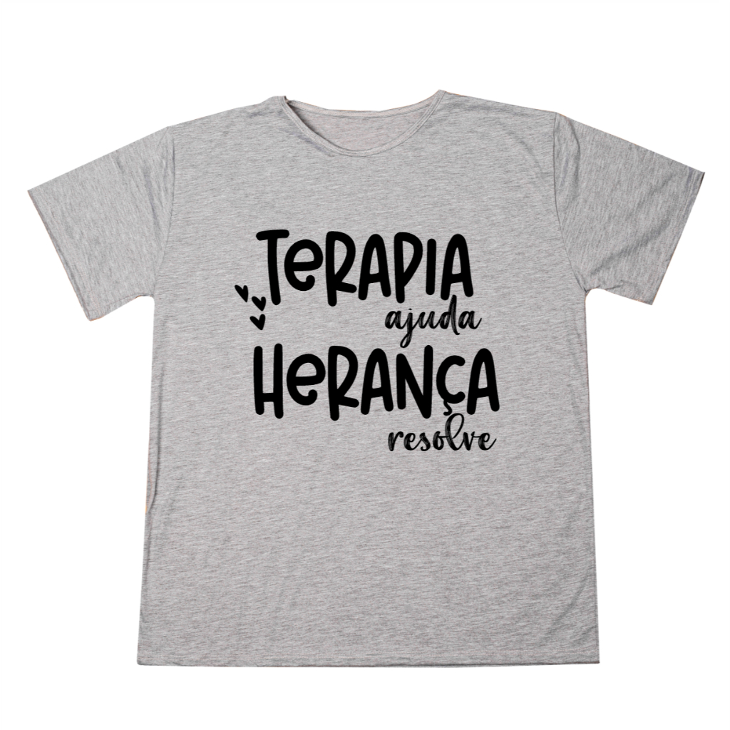 Blusa Camisa Personalizada Frase Engraçada Terapia Ajuda Herança  Resolve  Unissex Estampada Adulto Infantil Ótimo Acabamento E Durabilidade Anti-pilling 100% Poliéster Promoção