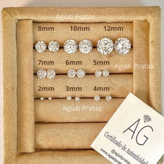 Brinco Ponto de Luz em Zircônia e Prata 925 Feminino e Masculino em Oferta na Shopee