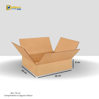 50 Unidades Caixa de Papelão tipo Maleta Reforçada 26x19x6 Correios Sedex Direto da Fábrica em Oferta na Shopee