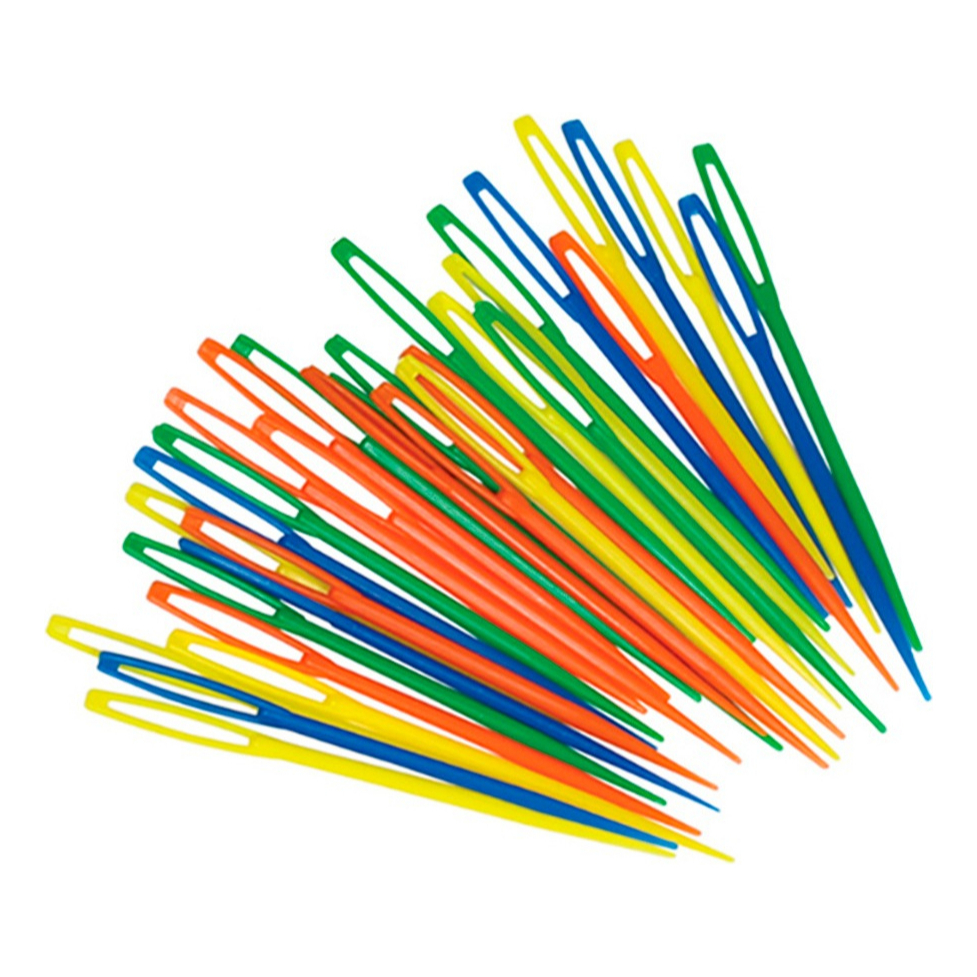 100 Agulhas Plásticas Coloridas para Costura Agulhas Tapeceiro Plásticas Bordado