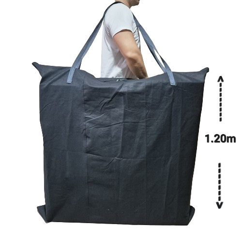 Bolsa Sacola Sacolão Jeans 1,20x1,20m Extra Grande Sacoleiro Sacoleira Mudança Viagem Reforçada