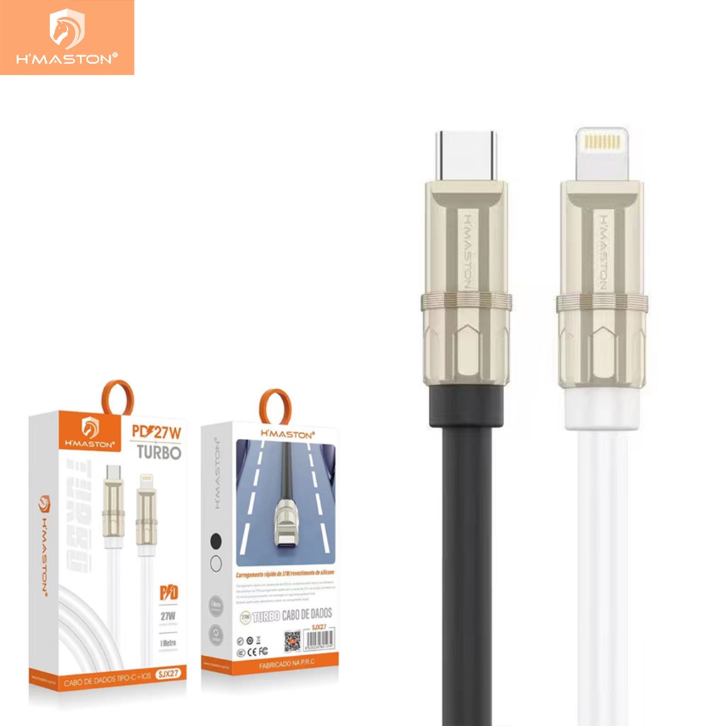 H'maston SJX27 CABO USB-C TIPO C - CARREGAMENTO RÁPIDO / DADOS DE 1M PARA IOS - Mobile & Gadgets