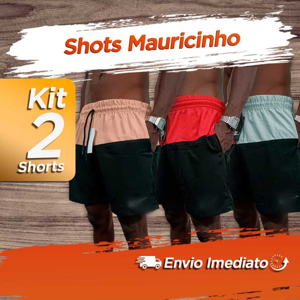 kit 2 Shorts mauricinho short masculino dry fit bermuda praia academia