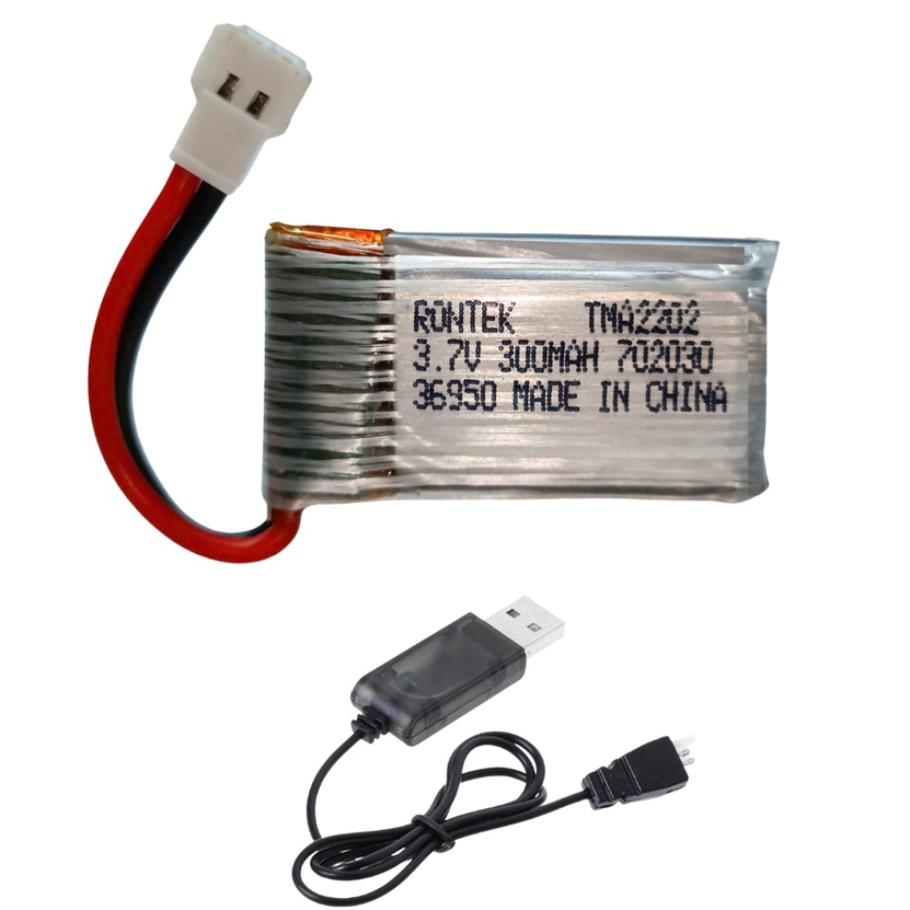 Bateria Lipo 300mah 3.7v 1s 25c Xh 2.0 Para Aeromodelismo e  Drone Com Carregador 1x1