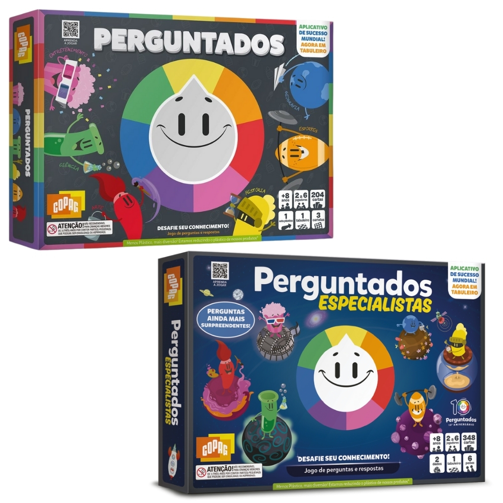 JOGO DE MESA PERGUNTADOS COPAG BRINQUEDO TABULEIRO CARTONADO OFICIAL CARTAS PERGUNTAS ESPECIALISTAS - Hobbies & Collections