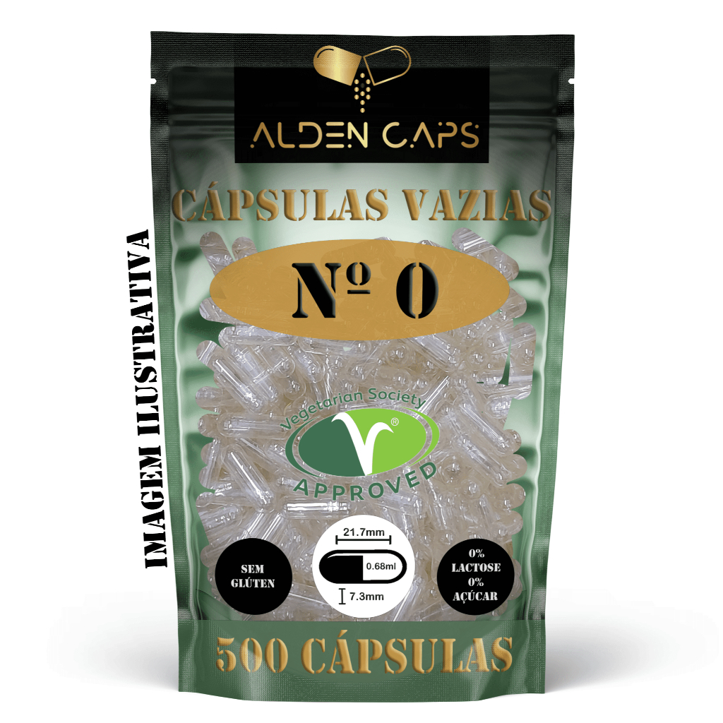500 Cápsulas Vegetais Veganas Incolores Nº 0 (500mg)