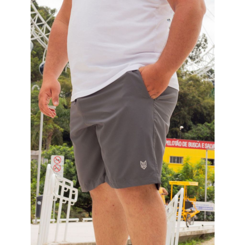 Shorts Plus Size Masculino com Elastano Academia Esporte Treino Bermuda Praia Básico