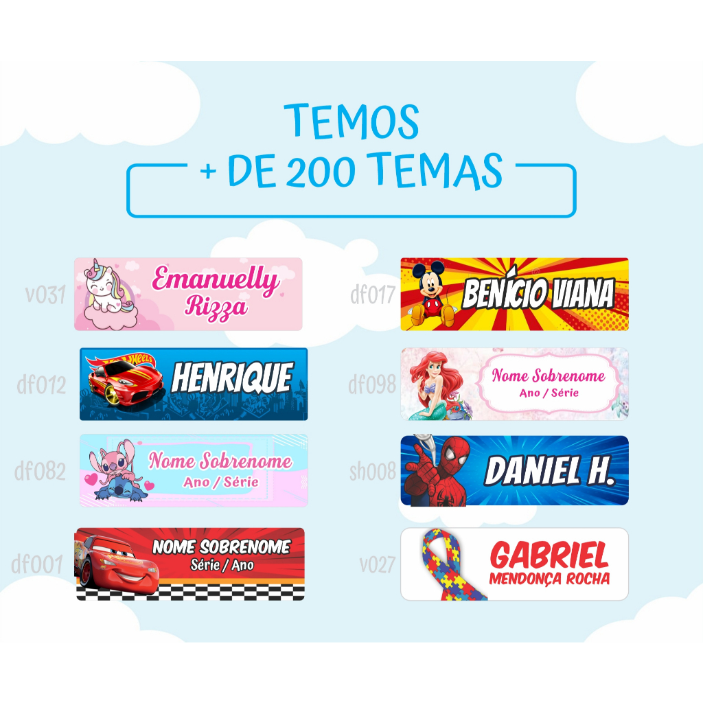 Etiquetas Adesivas Escolares Vinil A Prova D'água Etiqueta Para Material Escolar em Oferta na Shopee