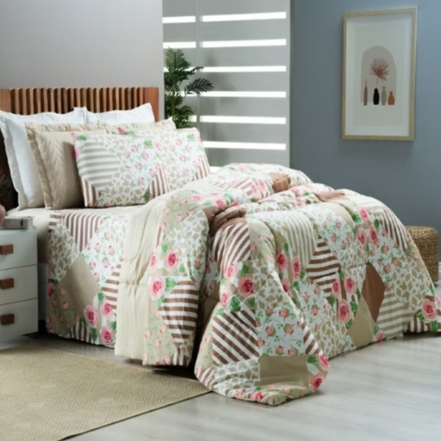 EDREDOM CASAL DUPLA FACE AVULSO ESTAMPA SORTIDA