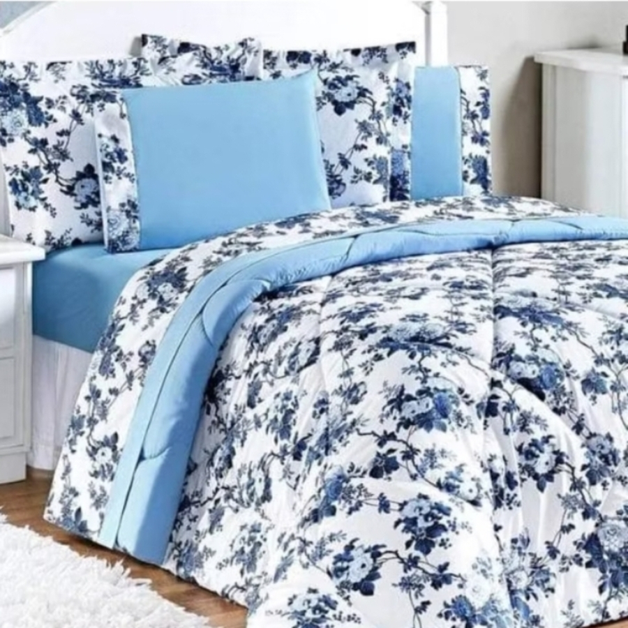 EDREDOM CASAL DUPLA FACE AVULSO ESTAMPA SORTIDA