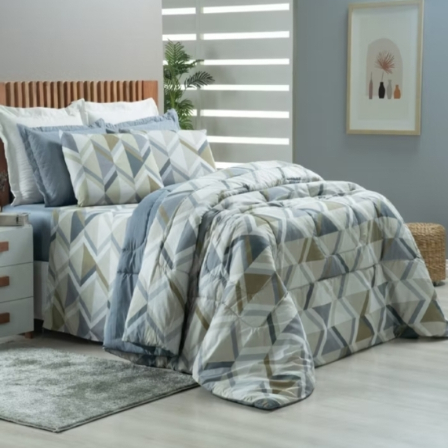 EDREDOM CASAL DUPLA FACE AVULSO ESTAMPA SORTIDA