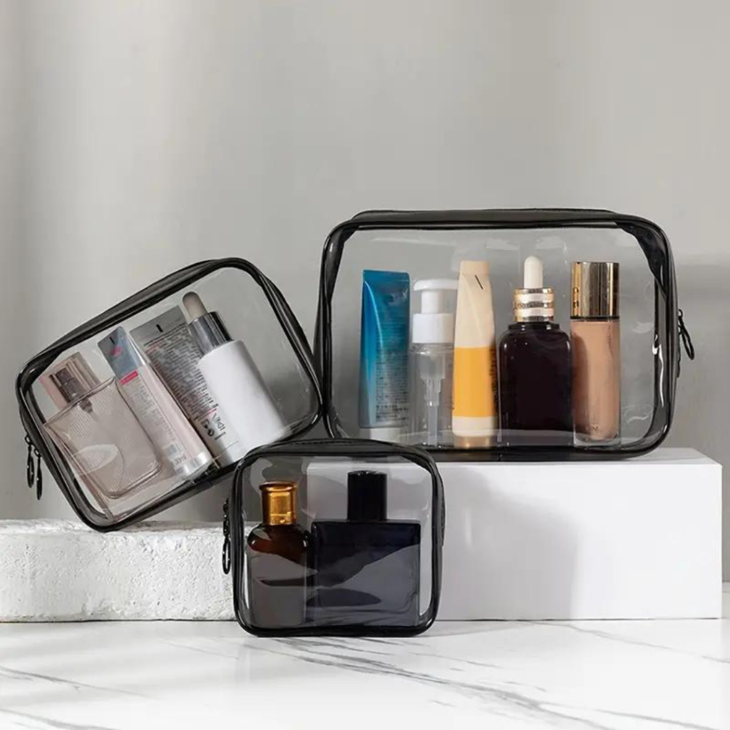 Bolsa De PVC Transparente Para Cosméticos Impermeável Portátil Viagem Produtos De Higiene Pessoal