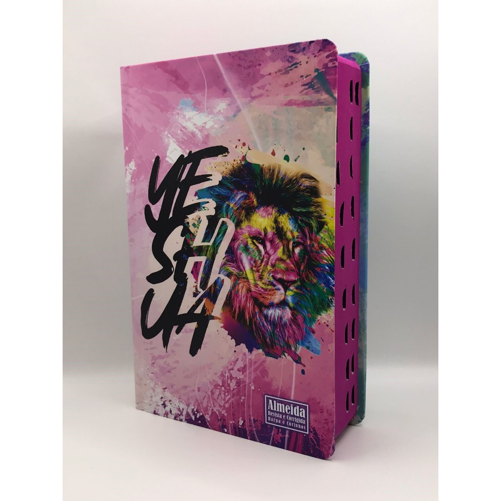 Bíblia Sagrada Tamanho Médio 12,5x19 cm Com Harpa palavras de Jesus em vermelho Leão Pink em Oferta na Shopee