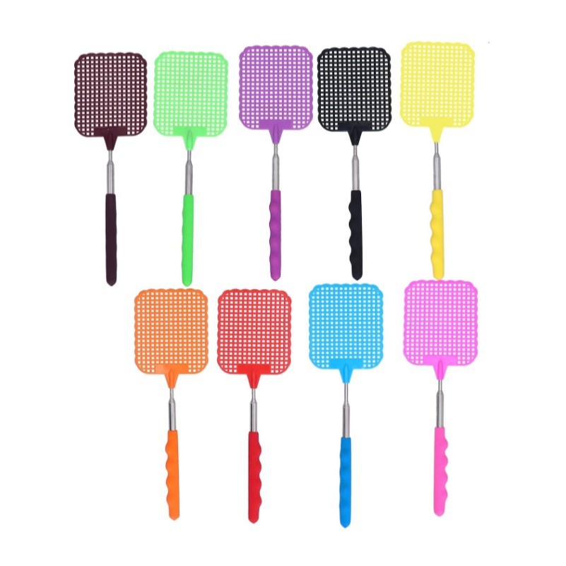 Mata-moscas com cabo retrátil aço inoxidável, alça antiderrapante prático para levar a qualquer lugar em Oferta na Shopee