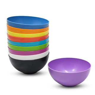 Kit 10 Potes Cozinha 380ml Tigelas Cumbucas Bowls Plástico Colorido Vivas Açaí Sorvete Doce Salgado