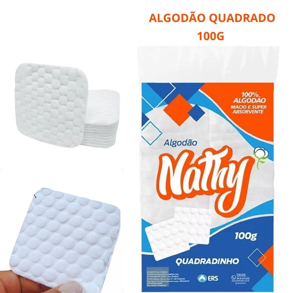 Algodão Quadrado 100g Facial Dupla Face Cuidados Limpeza  Remove Maquiagem e Impurezas em Oferta na Shopee