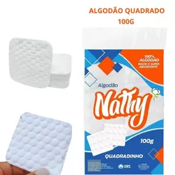 Algodão Quadrado 100g Facial Dupla Face Cuidados Limpeza Remove Maquiagem e Impurezas