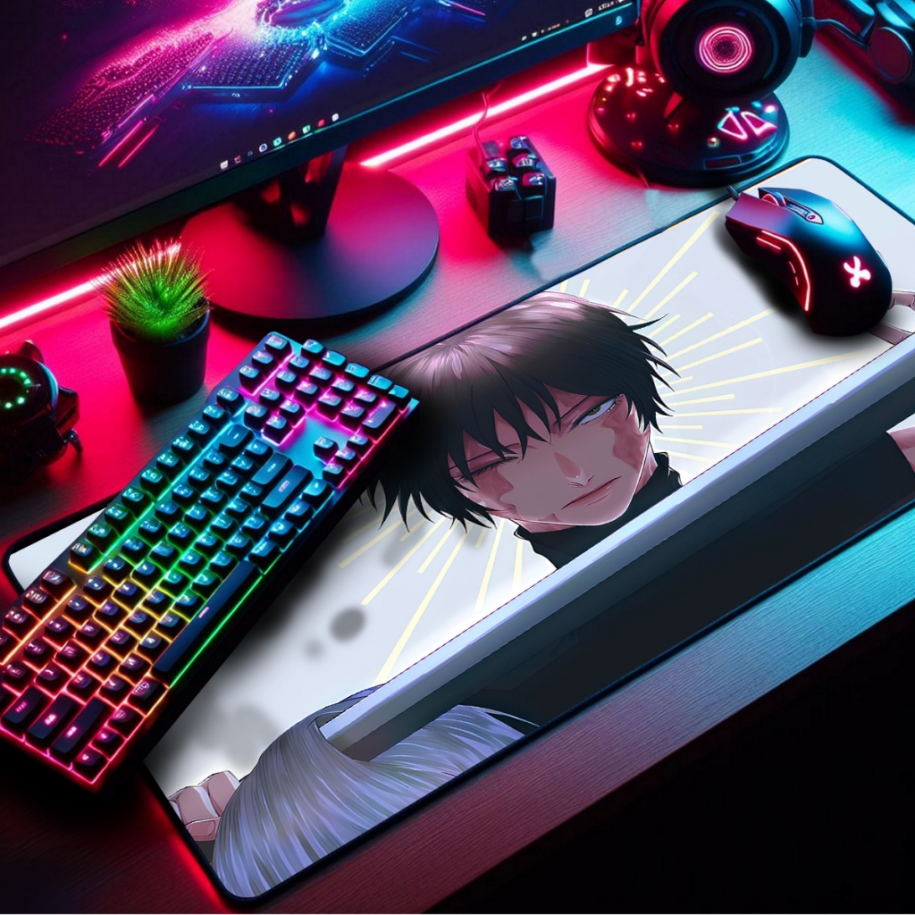 Mouse Pad Gamer Premium Extra Grande 90x40cm Borda Costurada Diversas Estampas Feiticeiros JJK
