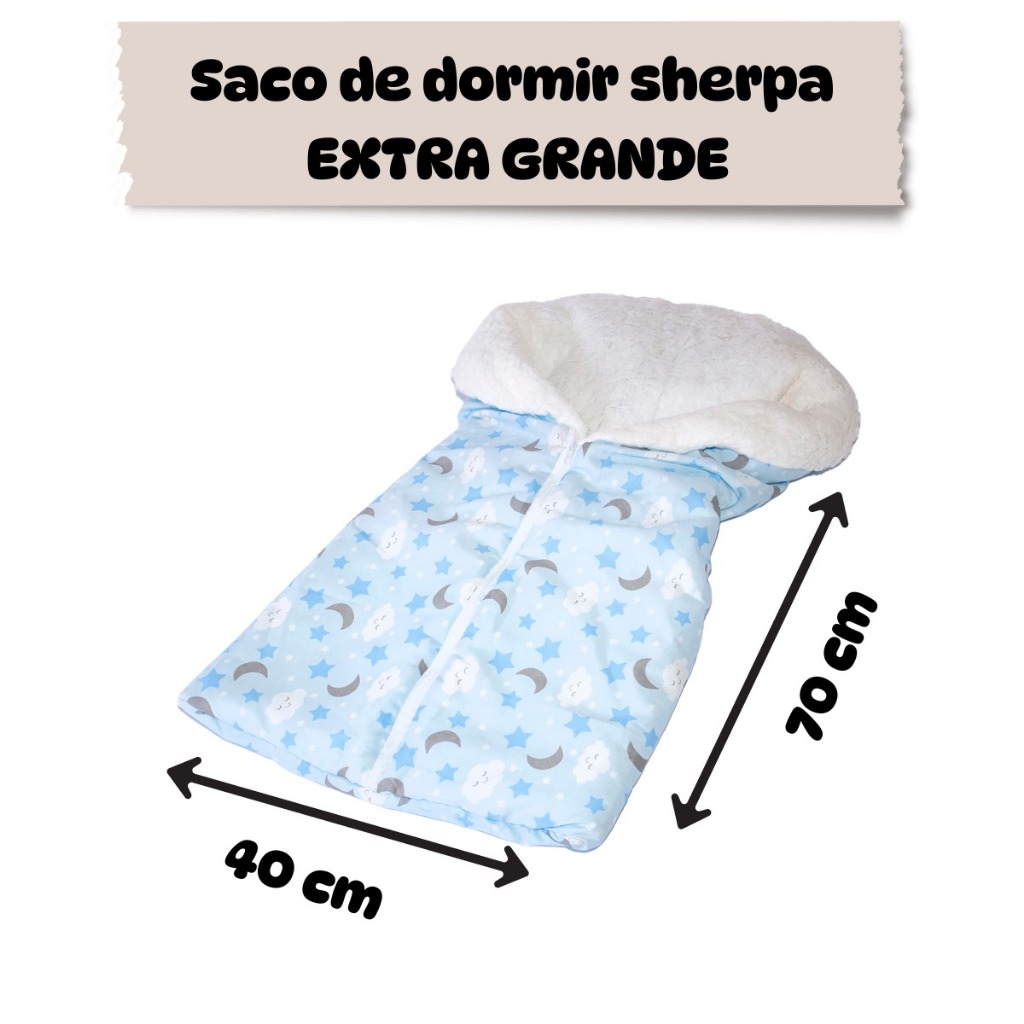 Saco De Dormir Sherpa Pra Bebê Com Ziper Porta Bebê EXG quentinho e macio