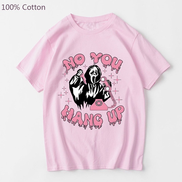 Camiseta Básica No You Hang Up Ghostface Envio Mais Rapido Do Brasil