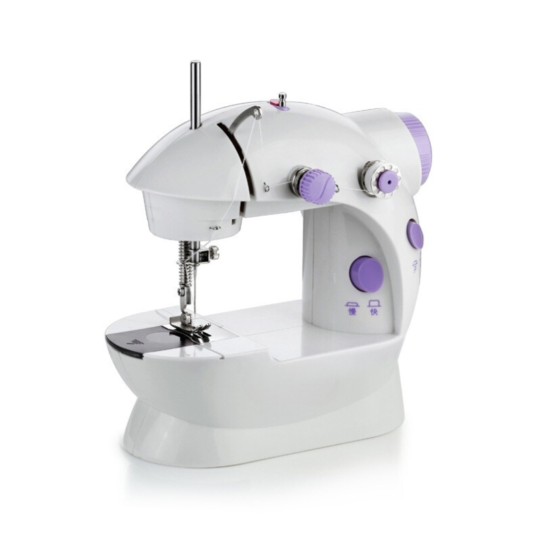 Mini Máquina De Costura Bivolt Com Pedal E Mesinha Extensora