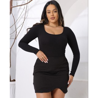 Body Bori Feminino Manga Longa Blogueirinha Tecido Canelado Decote U envio Imediato Fabricação em Oferta na Shopee