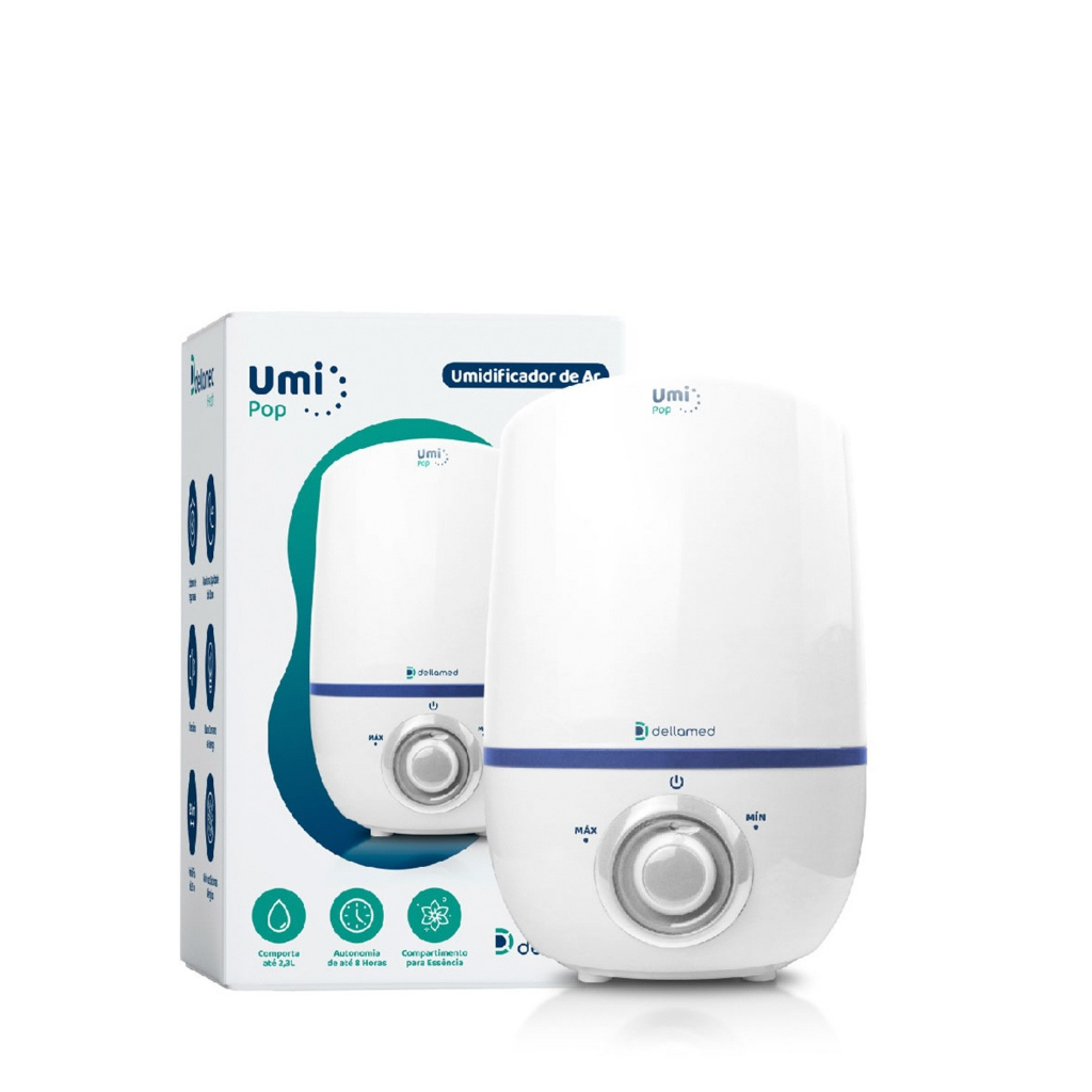Umidificador de Ar Ultrassônico 2,3 Litros Umi Pop Dellamed em Oferta na Shopee