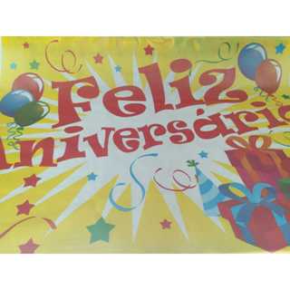 TNT Painel Decorativo Supper Festa Feliz Aniversário 1 m x 1,40 m de largura 40g  2002 em Oferta na Shopee
