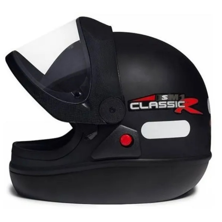 Capacete para Motoqueiro Fechado San Marino Taurus Classic Preto Fosco Moto