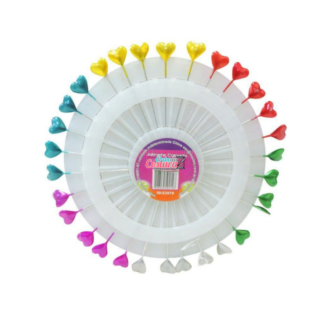 Alfinete Colorido de Coração para Toque Decorativo em Oferta na Shopee