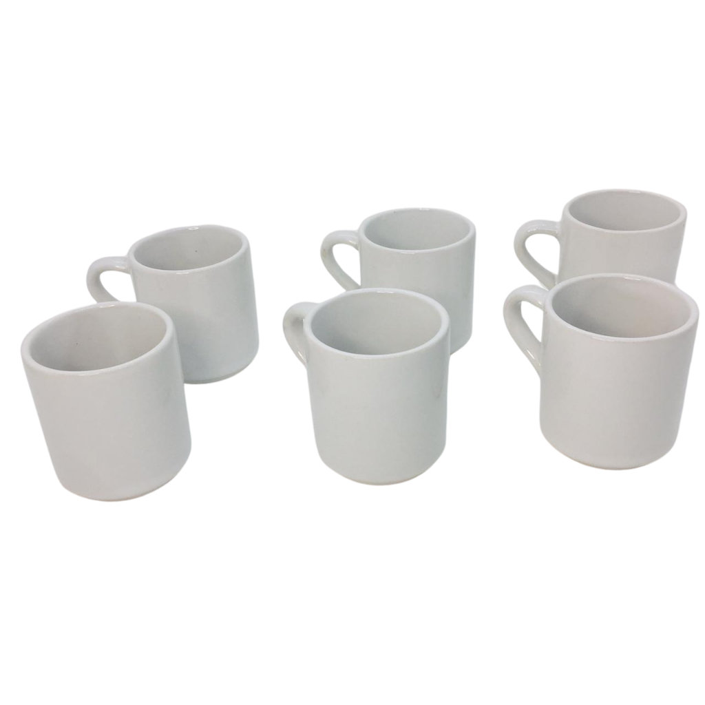Kit com 6 Canequinhas Pq Porcelana 60ML Xícara Café Chá Barato Lembrança Presente Enfeite Chá de Cozinha  Decoração Casa