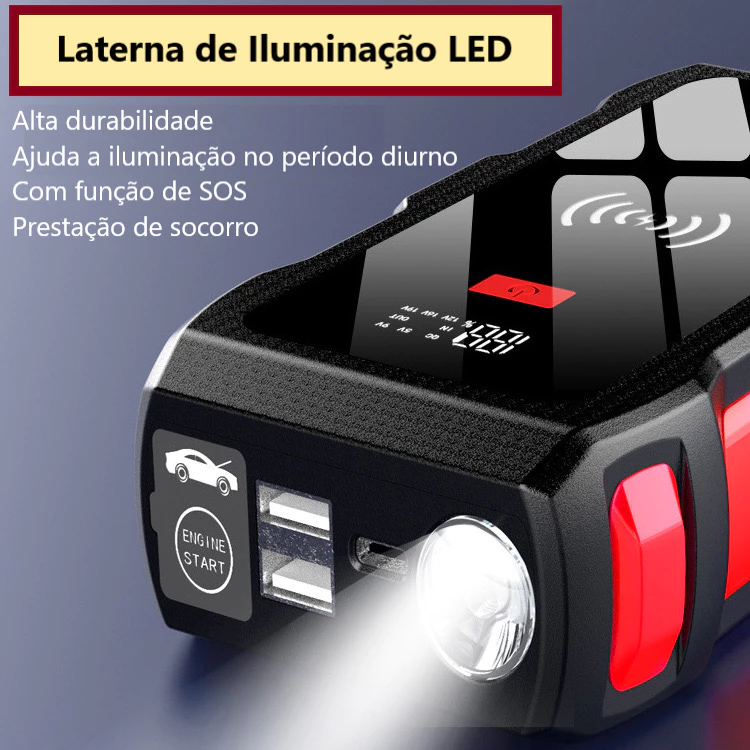 Auxiliador de Partida Portátil PowerBank Multifuncional 12000mAh 12V — foto 4
